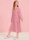 Pink Colour stylish Party Wear Georgette Girls Stylish One Piece Kids Collection DHUREE 02